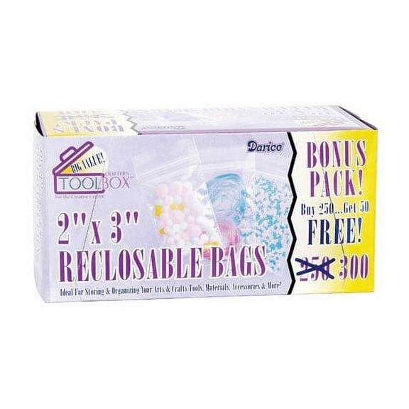 Darice Recloseable Bags for Jewelry 2X3In 300Pbx Value Pack