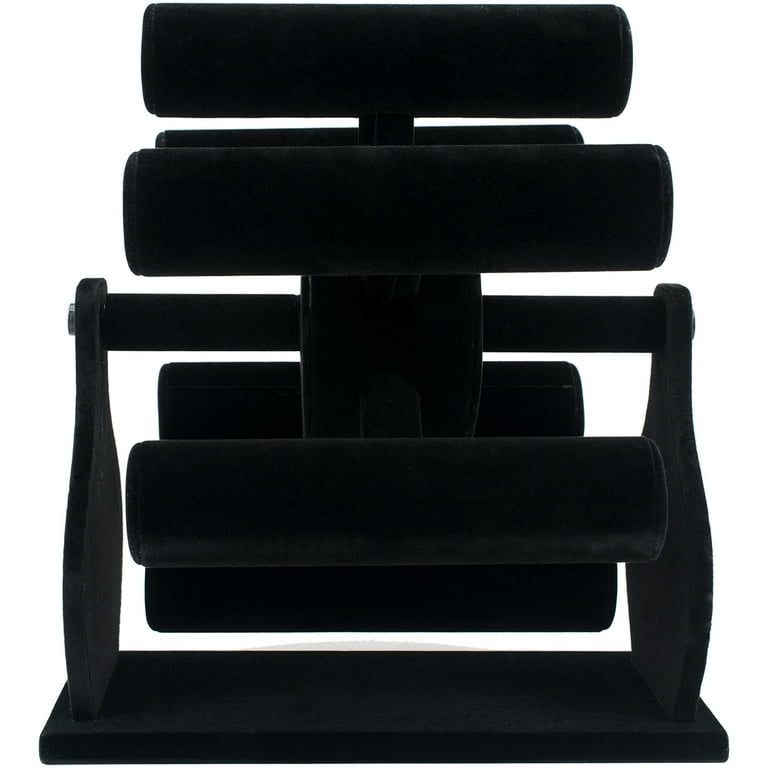 Darice Rotating Bar Black Velvet Jewelry Display Stand