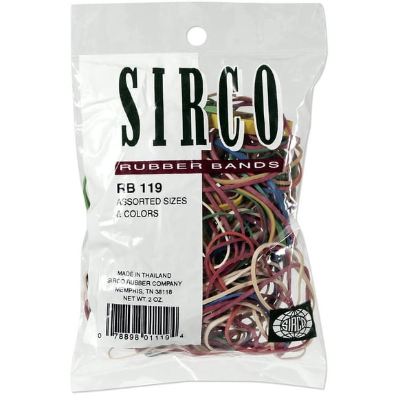 Sirco Rubber Bands Assorted Sizes Colors