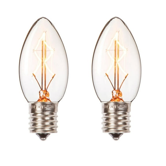 Darice Vintage Lighting C9 Style E17 Base Christmas Replacement Bulbs - Set of 2