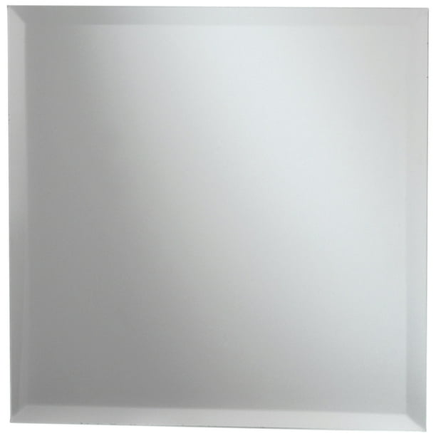 Darice Silver Glass Square Beveled Mirror, 8 Inches