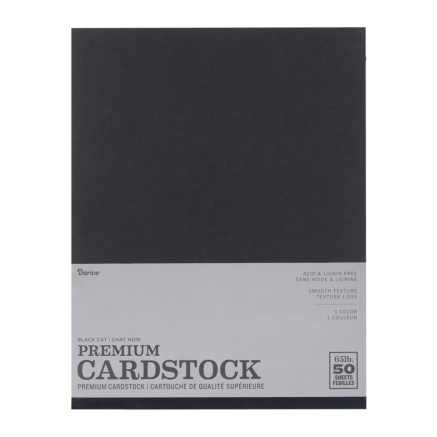 Darice Smooth Black Cat Premium Cardstock, 8.5" x 11", 50 Sheets