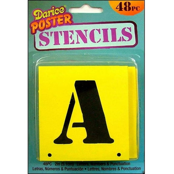 Darice Stencils Letters/Numbers 2 inch - 48pc - POS100