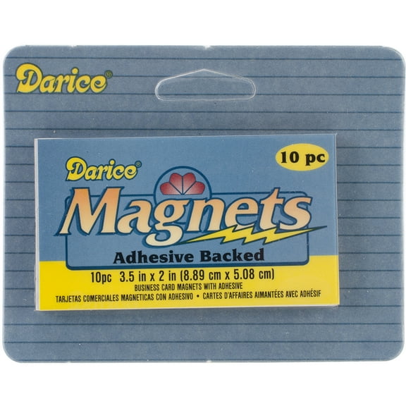 Darice Sticky Back Magnet Card - Black - 2 x 3.5 inches - 10 Pieces