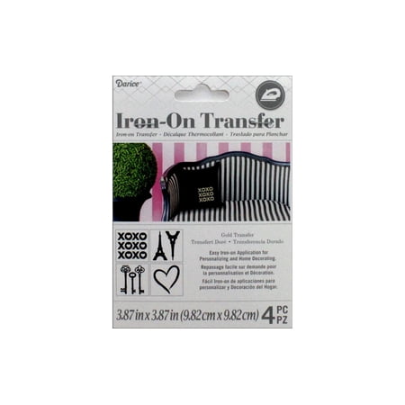 Darice Transfer Iron On Paris Gold 4pc