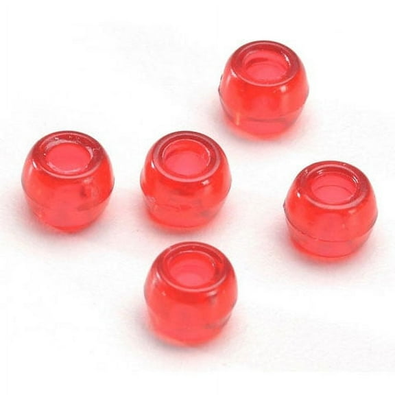 Darice Transparent Red Plastic Pony Beads, 9mm, 1000 Pieces