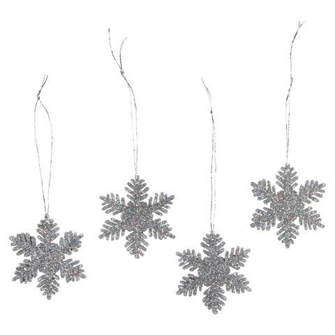 Darice Tree Trimming Glitter Snowflake Silver 2 Inches