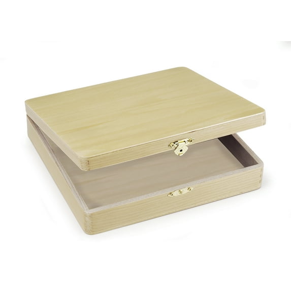 Darice Unfinished Wood Cigar Box, 8.375 x 8.125 x 1.75 inches