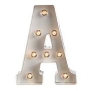 Darice White Light Up Marquee Letter A, 9.875 inches