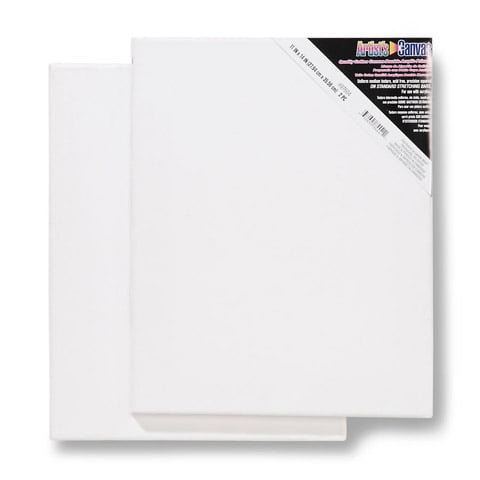 Darice White Stretched Canvas, 11 X 14 Inches, 2 Pieces