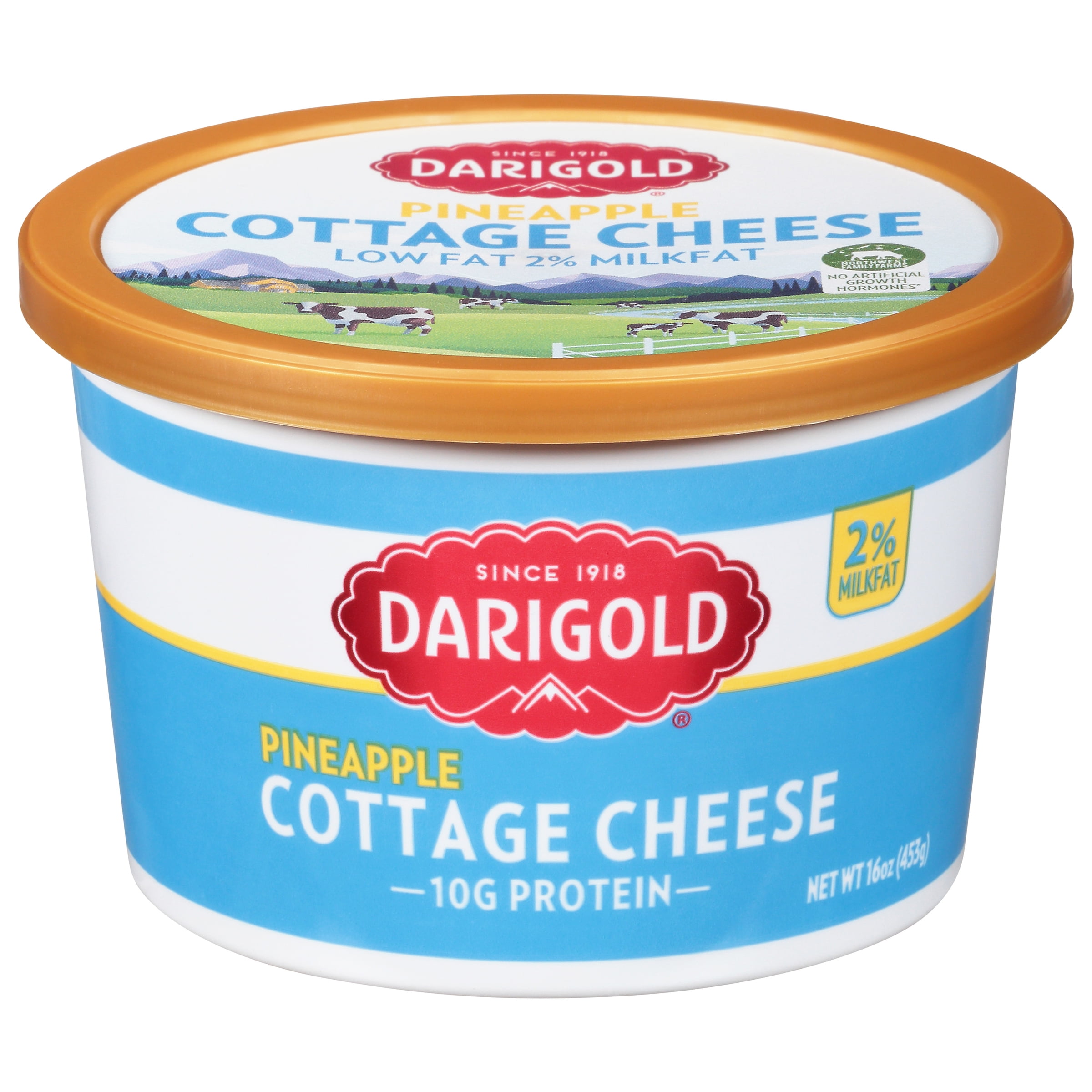 Darigold 2 Milk Fat Small Curd Cottage Cheese Pineapple, 16 oz Tub