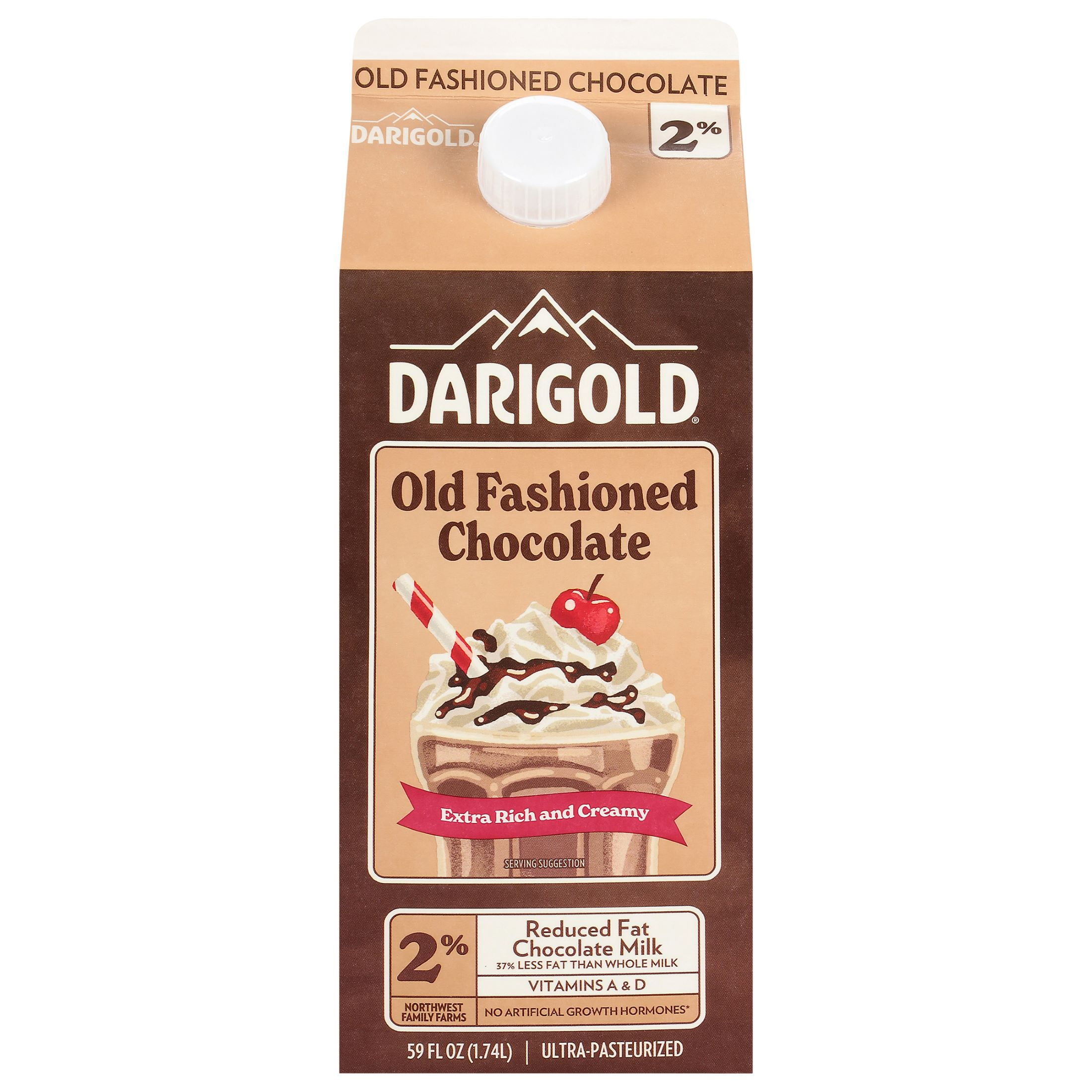 Darigold Old Fashioned 2% Chocolate Milk, 59 fl oz Carton, Refrigerated