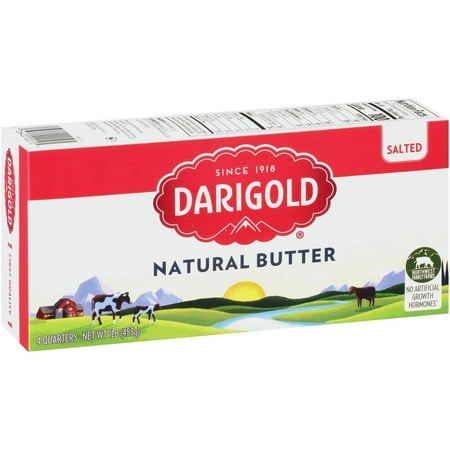 Darigold Salted Butter Sticks, Slow Churned, Refrigerated, 16 oz Box, 4 Sticks