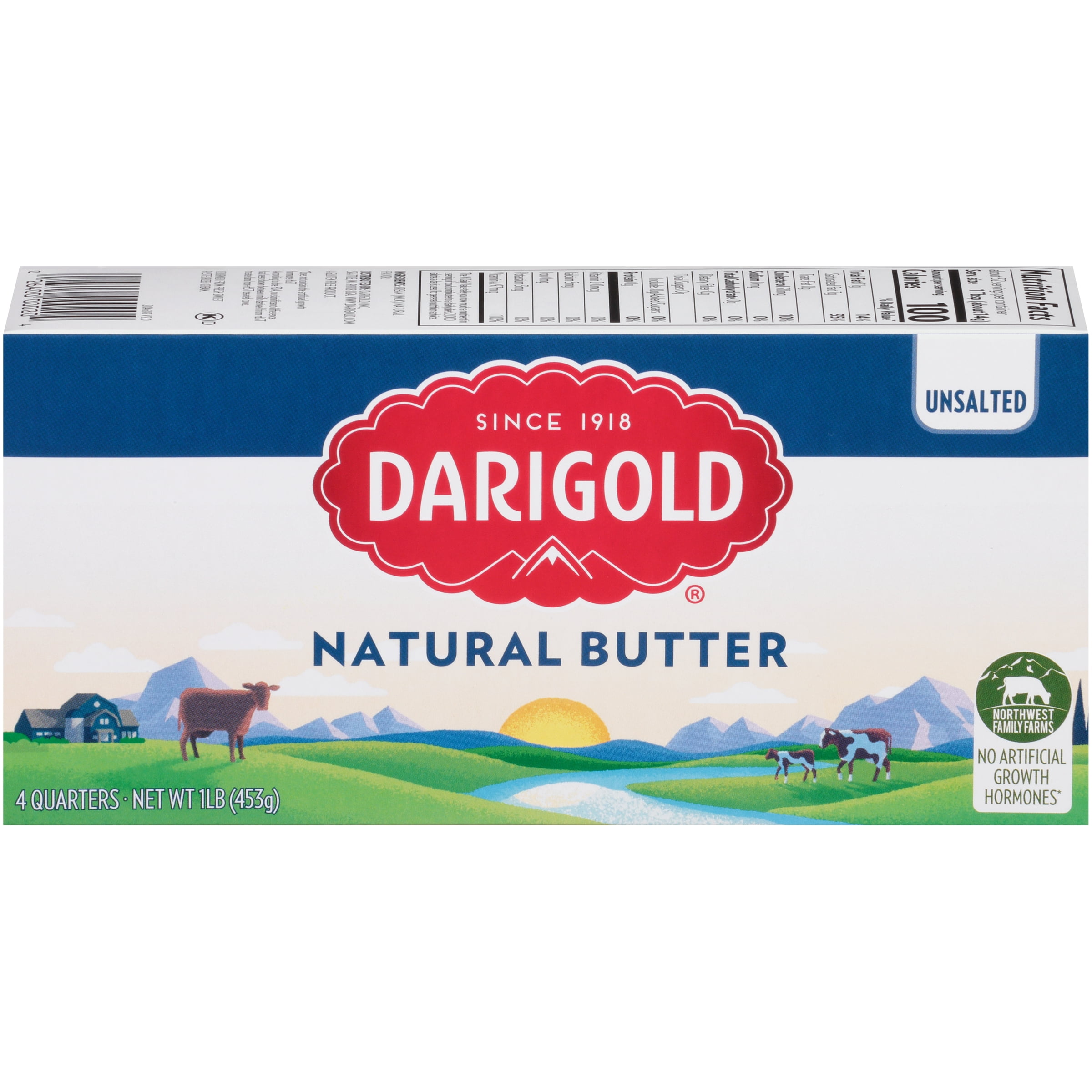 Darigold Unsalted Butter, 16 oz Box, 4 Sticks, Refrigerated