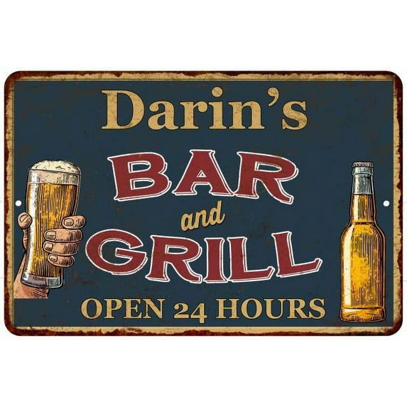 Darin's Green Bar and Grill Metal Sign 8x12 Decor 208120044349