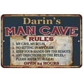thumbnail image 1 of Darin's Man Cave Rules Chic Rustic Green Sign Home 8 x 12 Matte Finish Metal 108120049349, 1 of 1