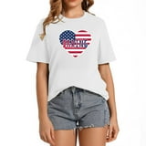 Daring American Flag Heart USA Love Cool Women’s Graphic T-Shirt …