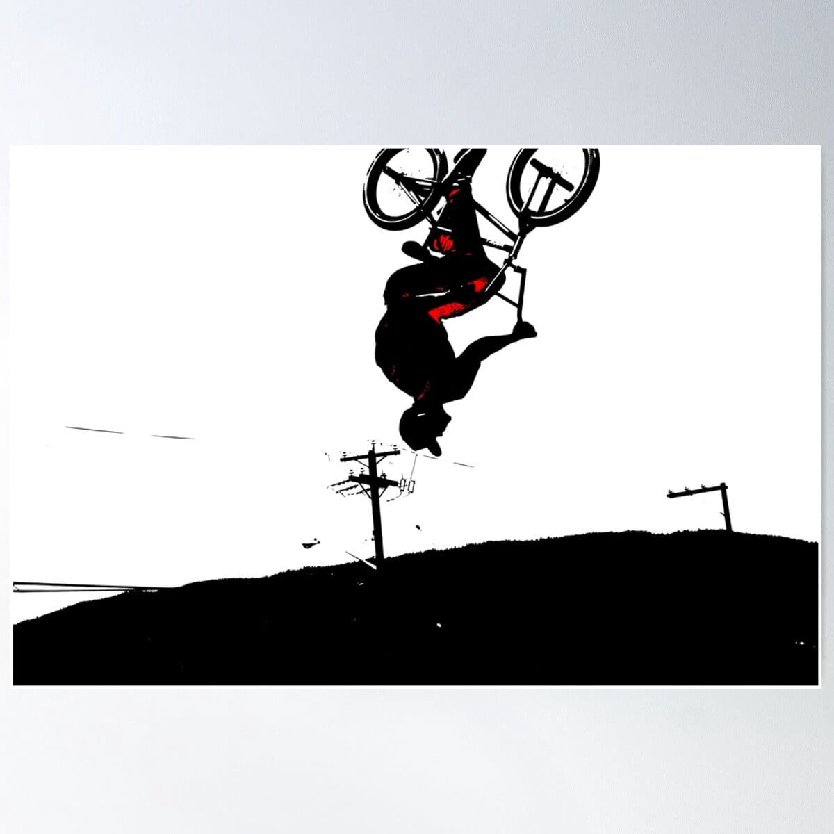 Daring Back-Flip - Freestyle Bmx Biker Poster Wall Art, Modern Wall ...