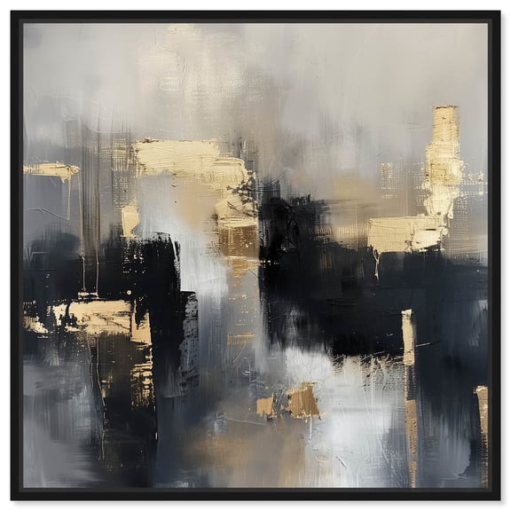 Daring Canvas Colorful Abstract Wall Art by Art Remedy, Black Frame, 40" x 40"