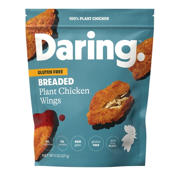Daring Original Breaded Plant-Based Frozen Chicken Breast Pieces, 8oz, 11g of Protein, Serving Size 3.0 (85g) 27 Count