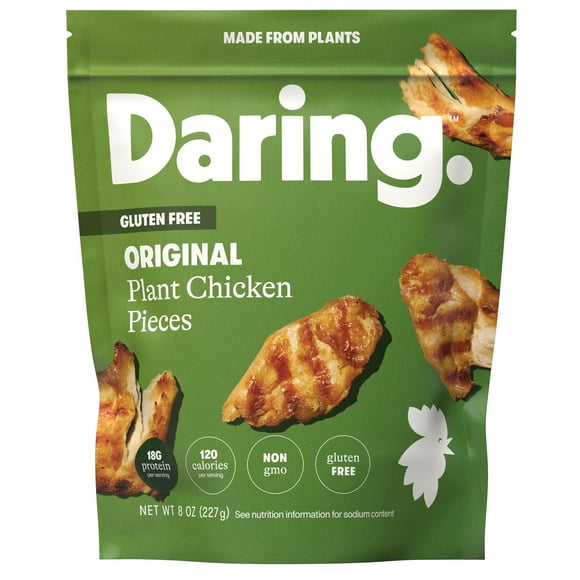 Daring Plant-Based Frozen Original Chicken Breast Pieces, Vegan, 8 oz, 27 Ct