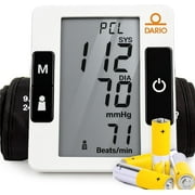 Dario Upper Arm Blood Pressure Monitor, Bluetooth App, Large Cuff 9.4 17 in, Carrying Bag & Batteries