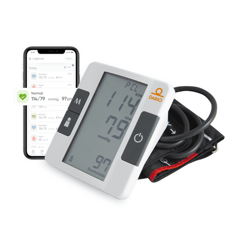 Greater Goods Bluetooth Full Set Blood Pressure Monitor Cuff and Kit,  Carrying Case, Batteries, Plug, Cuff, Monitor, Free iPhone and Android App  Download 