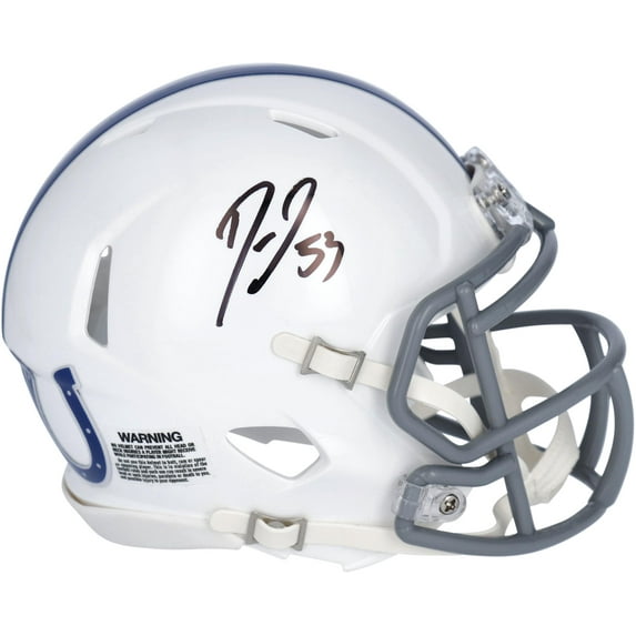 Darius Leonard Indianapolis Colts Autographed Riddell 2021 Season Throwback Logo Speed Mini Helmet - Fanatics Authentic Certified