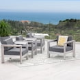 thumbnail image 1 of Darius Outdoor Aluminum Club Chairs, Set of 4, Sliver, Gray, 1 of 9