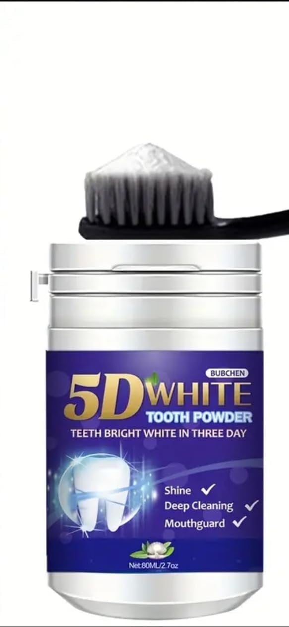 5D White Professional Deep Cleaning Formula Mint Teeth Whitening Powder ...