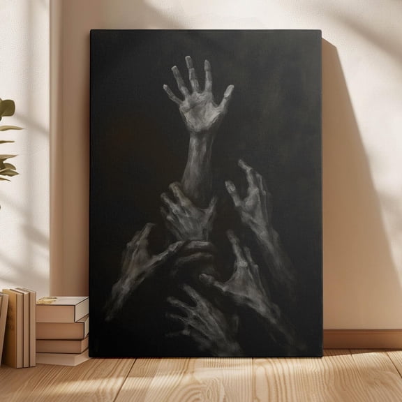 Dark Abstract Hands Poster Gothic Surreal Wall Art Home Decor, 8x12 UNFRAMED