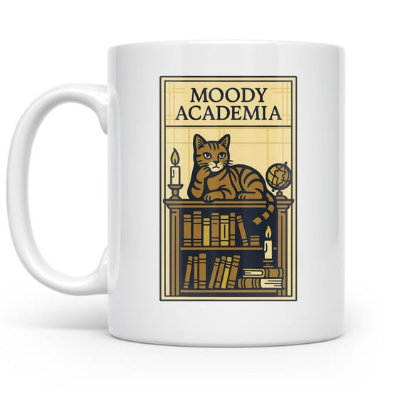 Dark Academia, 11oz mug for book lovers and inviting study room tea and coffee rituals