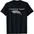 thumbnail image 1 of Dark Academia Aesthetic Oh Captain My Captain Feather Pen T-Shirt, 1 of 4