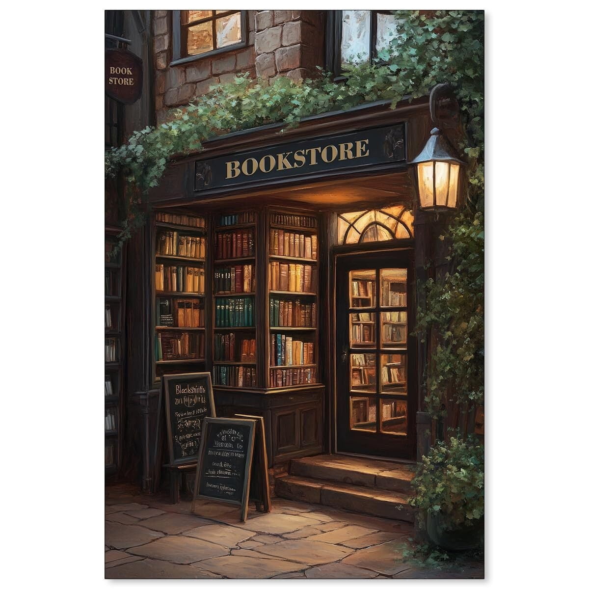 Dark Academia Bookish Posters Antique Library Wall Art Moody
