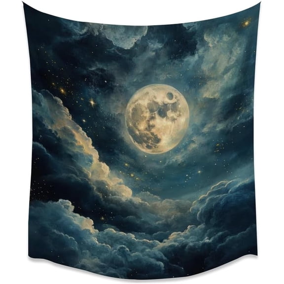 Dark Academia Celestial Aesthetic Art Tapestry Gothic Rustic Moon Phase Tapestries Vintage Halloween Artwork Wall Hanging for Bedroom Living Room Dorm Wall Decorwhite30x40inch
