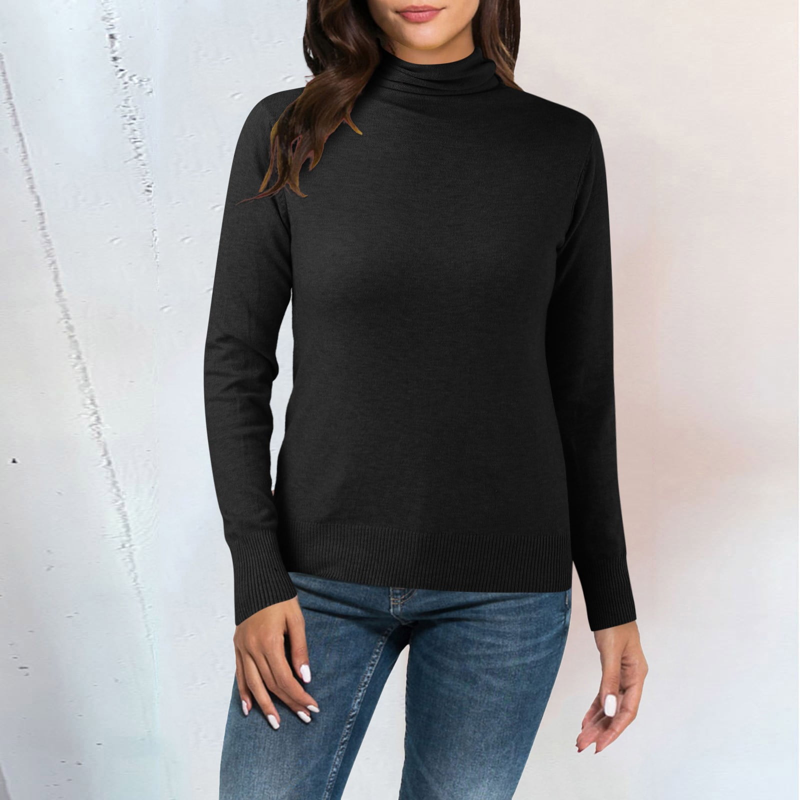 Loose turtleneck top hot sale