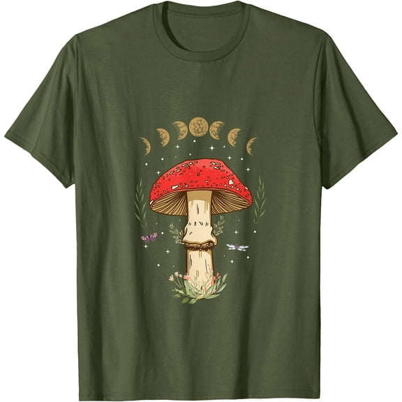 Dark Academia Cottagecore Aesthetic Magic Mushroom Unisex T-Shirt for Men Women Kids Toddler
