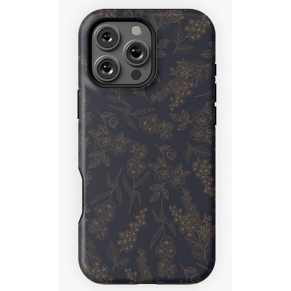 Dark Academia Floral Pattern Phone Case for iPhone 16 15 14 13 12 11 Pro Max
