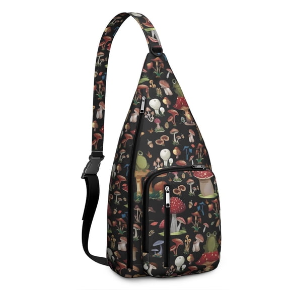 Dark Academia Fungi Bag - Gothic Mushroom Aesthetic, Literary Inspired Crossbody Pack