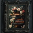 thumbnail image 1 of Dark Academia Library Wall Art Print, Vintage Dark Romance Decor, Bookish, Floral Botanical Cottagecore, Moody Vintage Victorian Wall Art, Modern Wall Decor, 8x12 UNFRAMED, 1 of 2