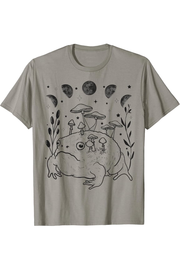 Dark Academia Moon Witchy Goblincore Aesthetic Frog T-Shirt