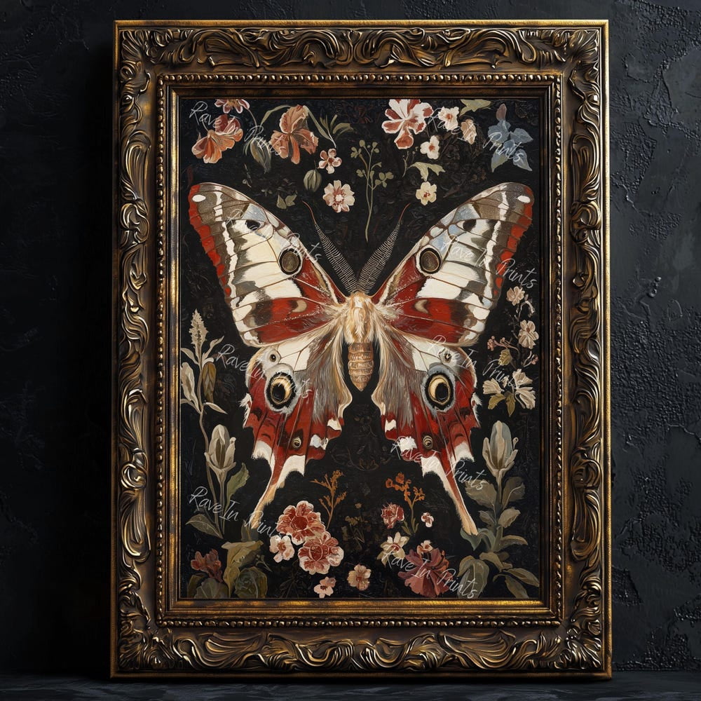 Insects Bug Crafts Dark Academia Moth Insect Gothic Botanical Poster - Walmart.com