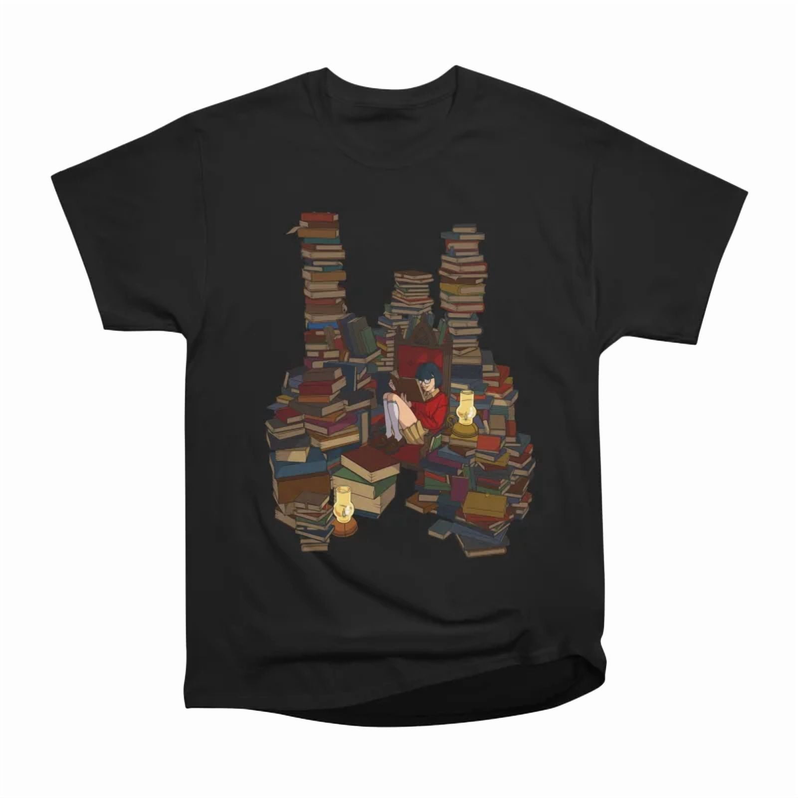 Dark Academia Red Brown Girl Library Books T-Shirt Tee Gift For Him ...