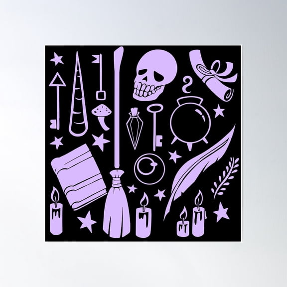Dark Academia Silhouette Poster Wall Art, Modern Wall Decor For Living Room Bedroom, 30x30 UNFRAMED