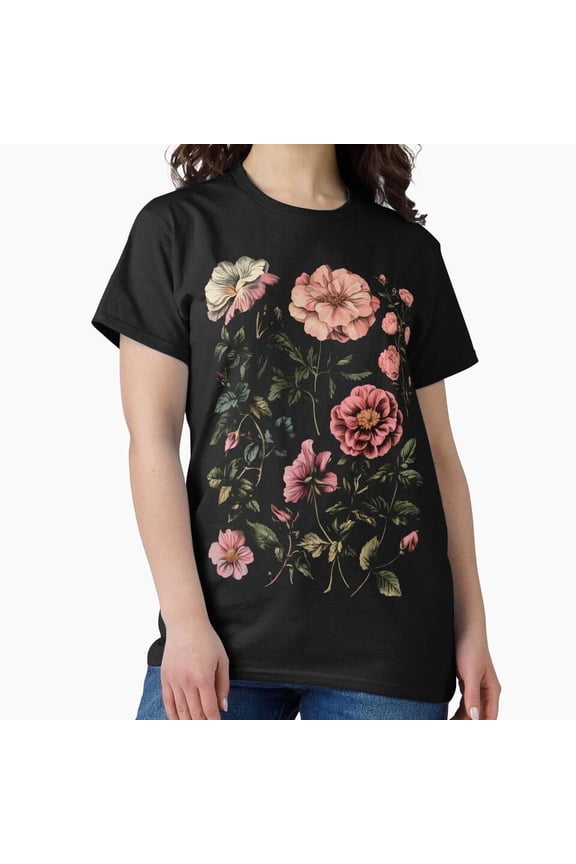 Dark Academia Victorian Roses Gothic Aesthetic H43084 Unisex T-Shirt, Up to 5XL Available