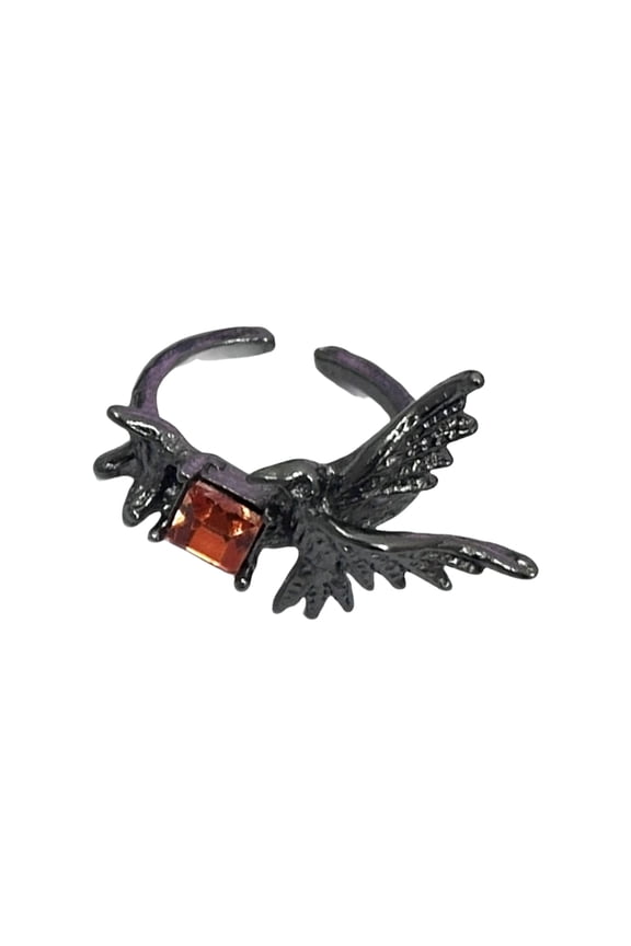 Dark Aesthetic Crow Rings Punk Styles Jewelry Unisex Adjustable Finger Rings Long Lasting Alloy Gift for Her