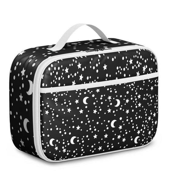 Dark Aesthetic Insulated Lunch Box - Gothic Lunar Design with Thermal Insulation, Durable & Spacious for Office/Travel, Leakproof Cosmic Pattern