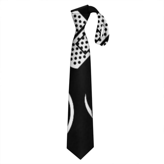 Dark Aesthetic Mens Tie - Gothic Solar Eclipse Satin Formal Tie for Groomsmen & Special Occasions