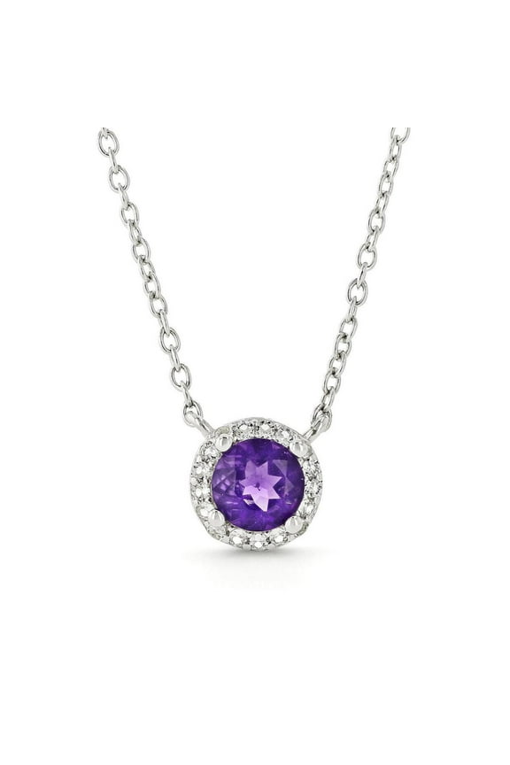 Dark Amethyst Halo Pendant Necklace