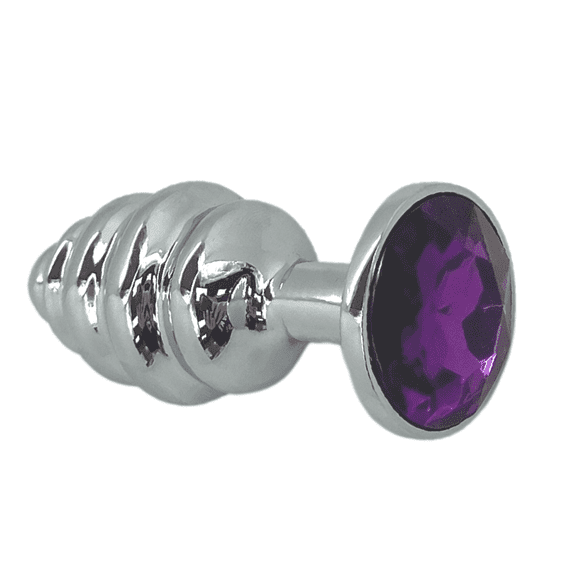 Dark Amour Intense Pleasure Anal Plug - DP Fantasy - Luxury Metal with Sparkling Jewel - Weighted Full Feeling - Unisex Butt - Includes Storage Bag - Men and Women Sex Toys - Large Light Purple